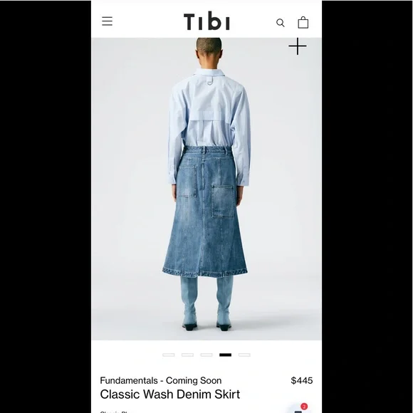 2022 Tibi Classic Wash Denim Skirt - Picture 2 of 5